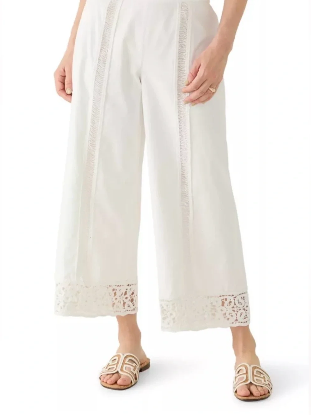 ZARA Crochet Hem Cropped Pants